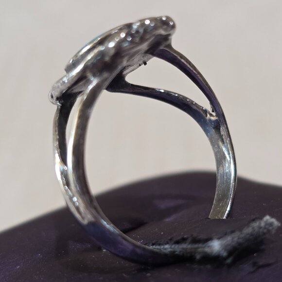 VTG Handmade Southwest Native American Oval Turquoise Sterling Silver Ring 6.25 - Picture 6 of 13